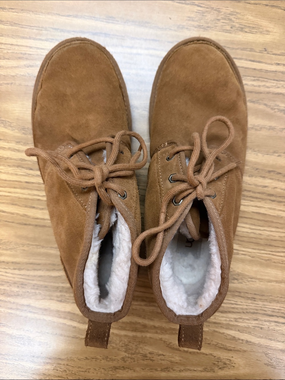 UGG Women’s Chestnut Brown Suede Chukka Boot - Lace Up - Picture 2 of 5